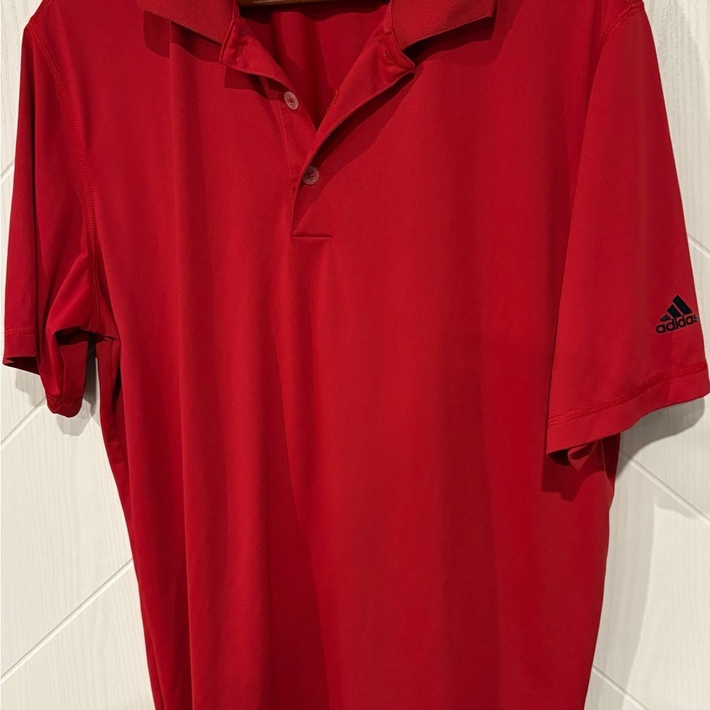 Adidas Men's Red Polo‎ Shirt (Golf) PureMotion: Vacation/ Large